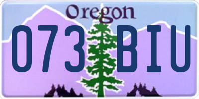 OR license plate 073BIU