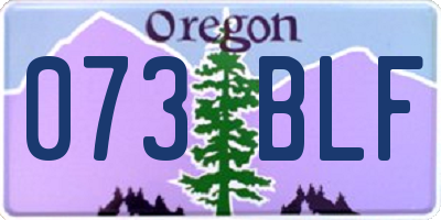 OR license plate 073BLF