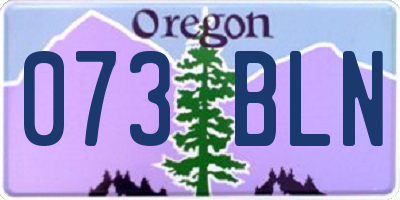OR license plate 073BLN
