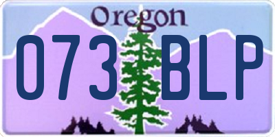 OR license plate 073BLP