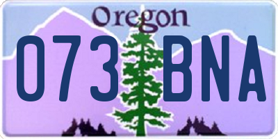OR license plate 073BNA