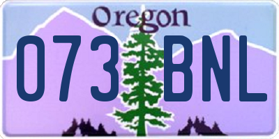 OR license plate 073BNL