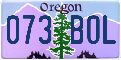 OR license plate 073BOL