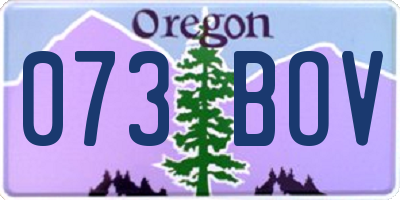 OR license plate 073BOV