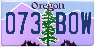 OR license plate 073BOW