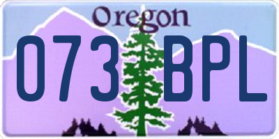 OR license plate 073BPL