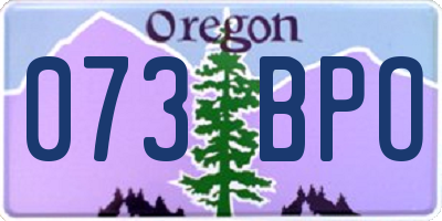 OR license plate 073BPO