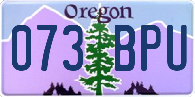 OR license plate 073BPU