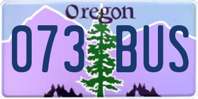 OR license plate 073BUS