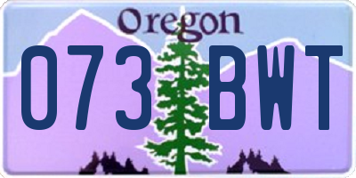 OR license plate 073BWT