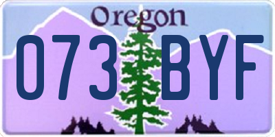 OR license plate 073BYF