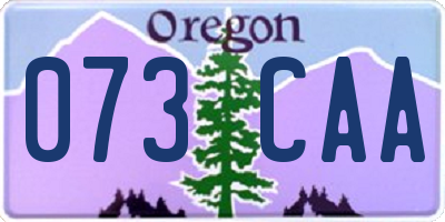 OR license plate 073CAA