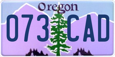 OR license plate 073CAD