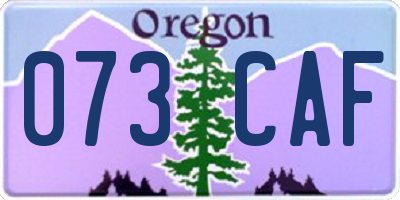 OR license plate 073CAF
