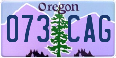 OR license plate 073CAG