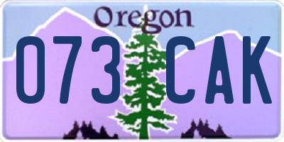OR license plate 073CAK