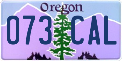 OR license plate 073CAL
