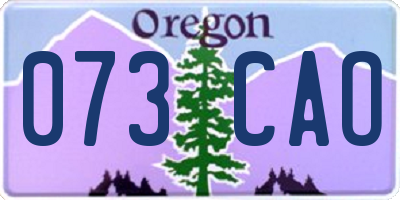 OR license plate 073CAO
