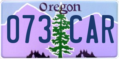 OR license plate 073CAR