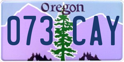 OR license plate 073CAY