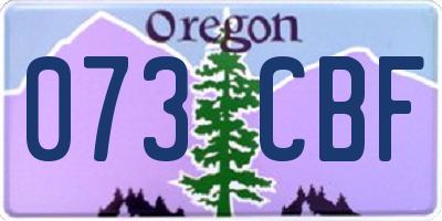 OR license plate 073CBF
