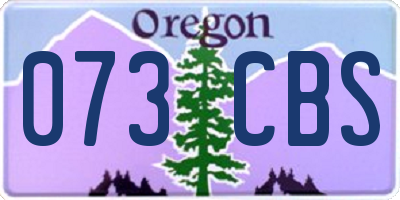 OR license plate 073CBS