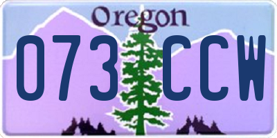 OR license plate 073CCW