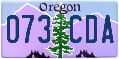 OR license plate 073CDA