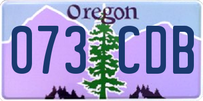 OR license plate 073CDB