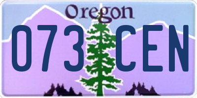 OR license plate 073CEN