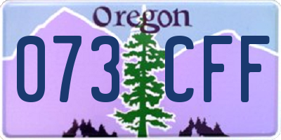 OR license plate 073CFF