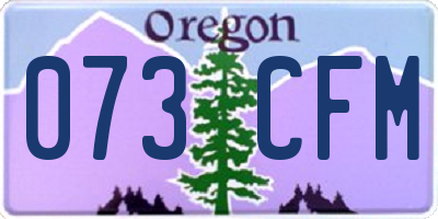 OR license plate 073CFM