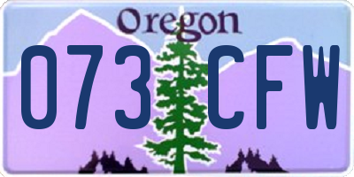 OR license plate 073CFW