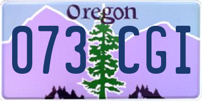OR license plate 073CGI