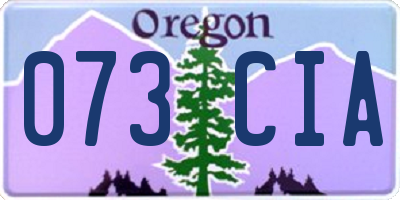 OR license plate 073CIA