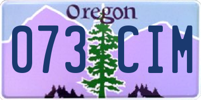 OR license plate 073CIM