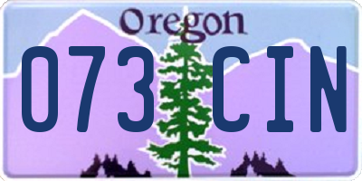 OR license plate 073CIN