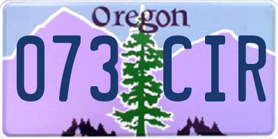 OR license plate 073CIR