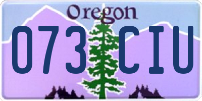OR license plate 073CIU