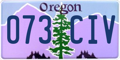 OR license plate 073CIV