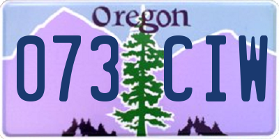 OR license plate 073CIW