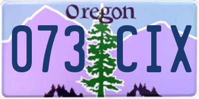 OR license plate 073CIX
