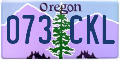 OR license plate 073CKL