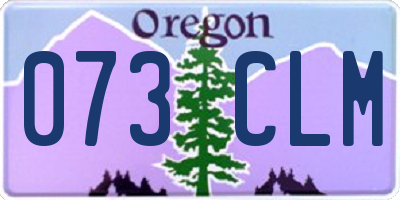 OR license plate 073CLM