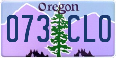 OR license plate 073CLO