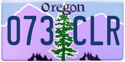 OR license plate 073CLR