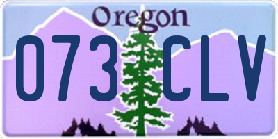 OR license plate 073CLV