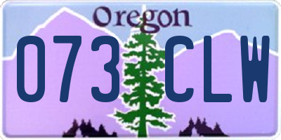 OR license plate 073CLW