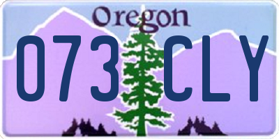 OR license plate 073CLY