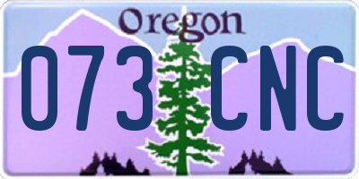 OR license plate 073CNC